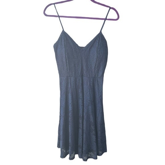Endless Blu Lace Mini Dress Navy Size L - Picture 1 of 10